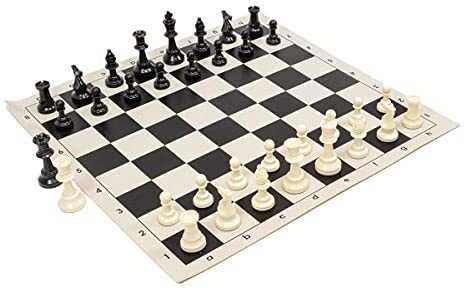 Tournament Chess 17'' x 17'' Vinyl Foldable With TWO EXTRA QUEENS 10 cm Chess Board-image-26