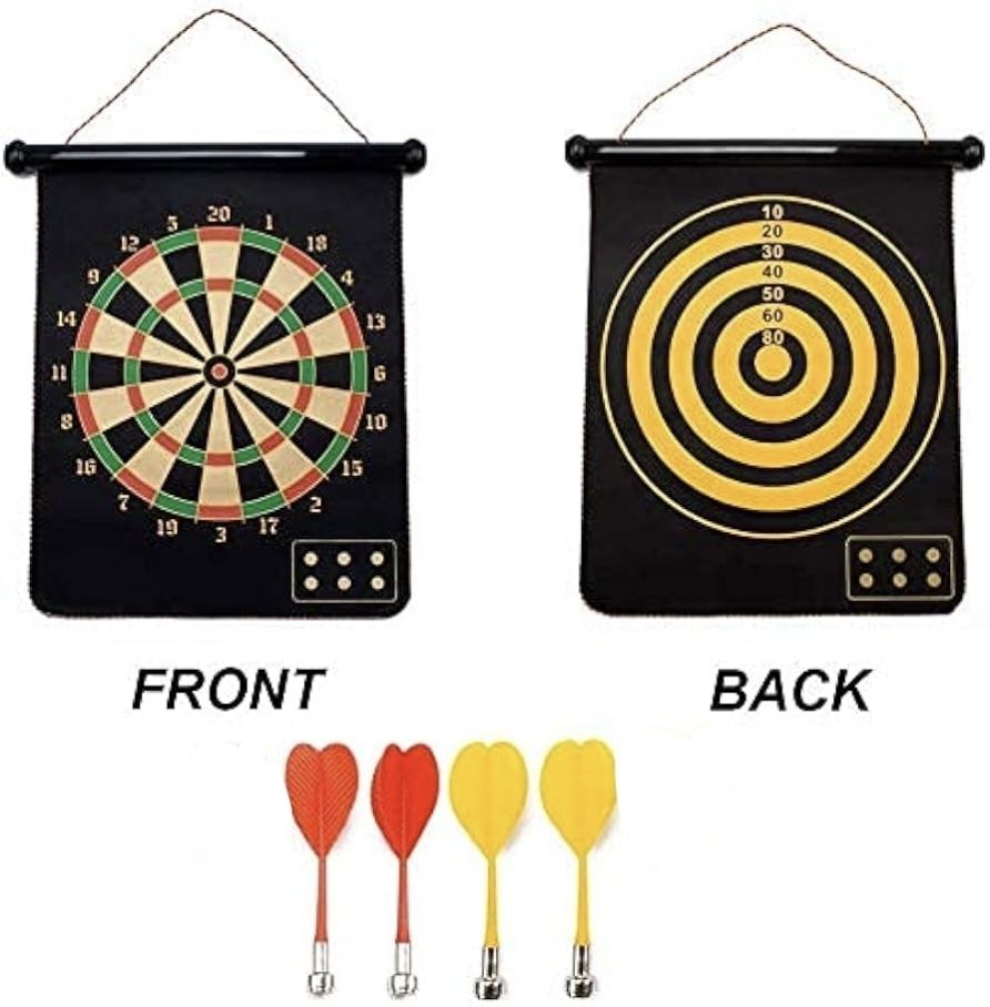 Magnetic Dart Board Game, Double Sided Target Board with 4 Magnetic Darts 51 cm Dart Board-image-23