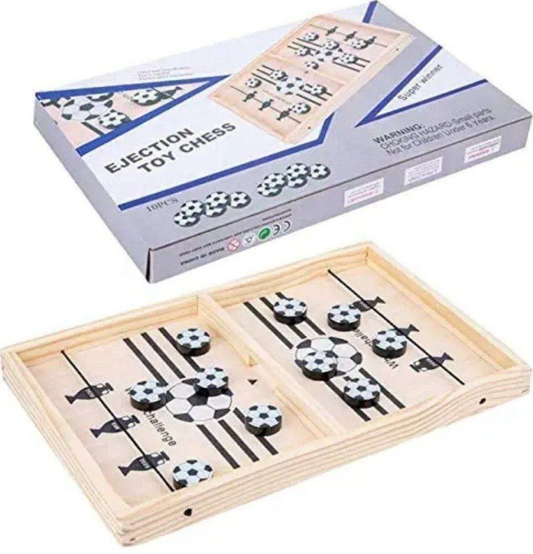 Fast Sling Puck Game Wooden Board | Rapid Tabletop Sling Shot Game 40 cm Carrom Board-image-12