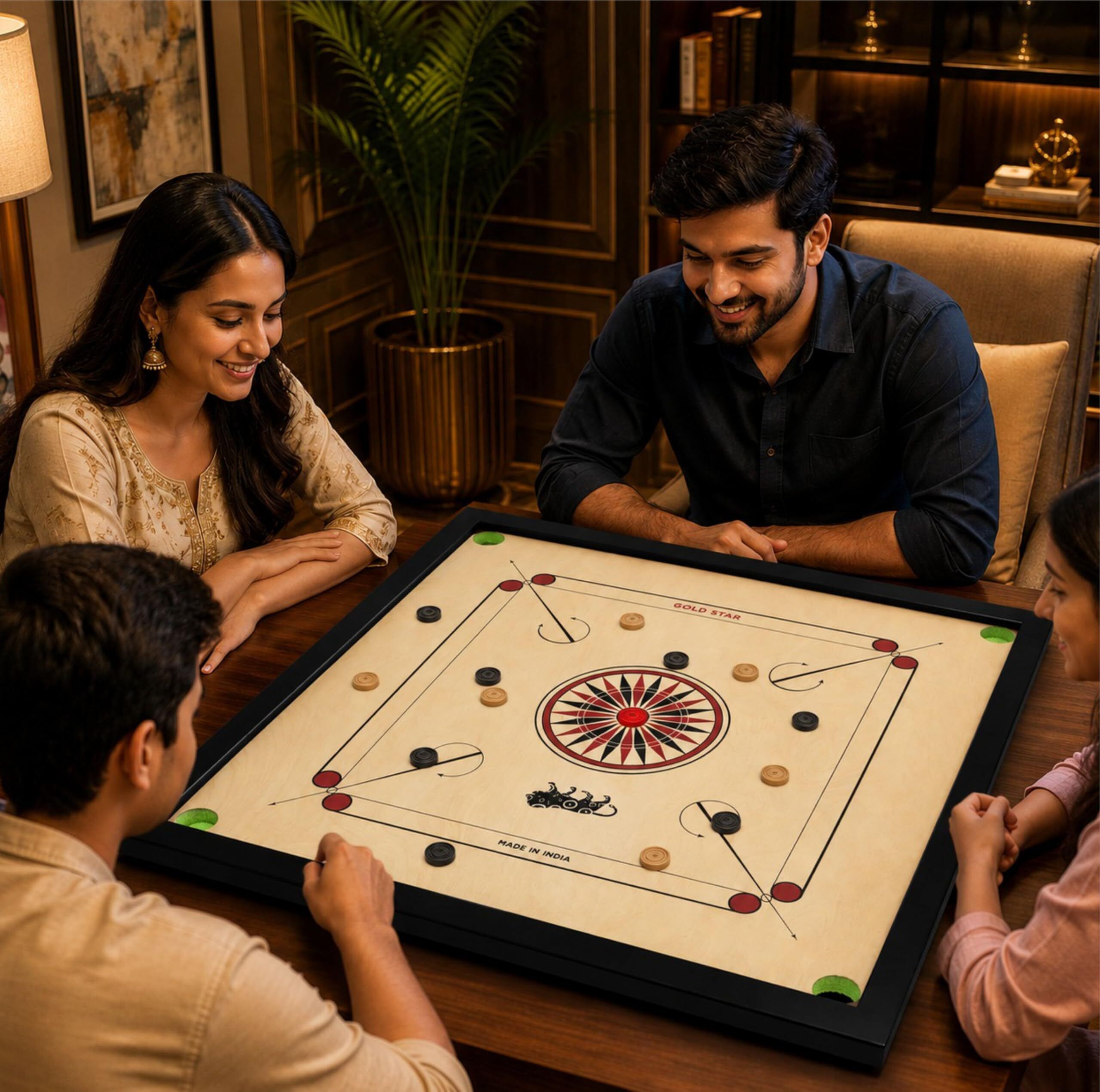 the shilp collective Premium Wooden 30 Inch Carrom Board, Easy Coin Glide Board Game for Kids &Adults 5 cm Carrom Board-picture-18