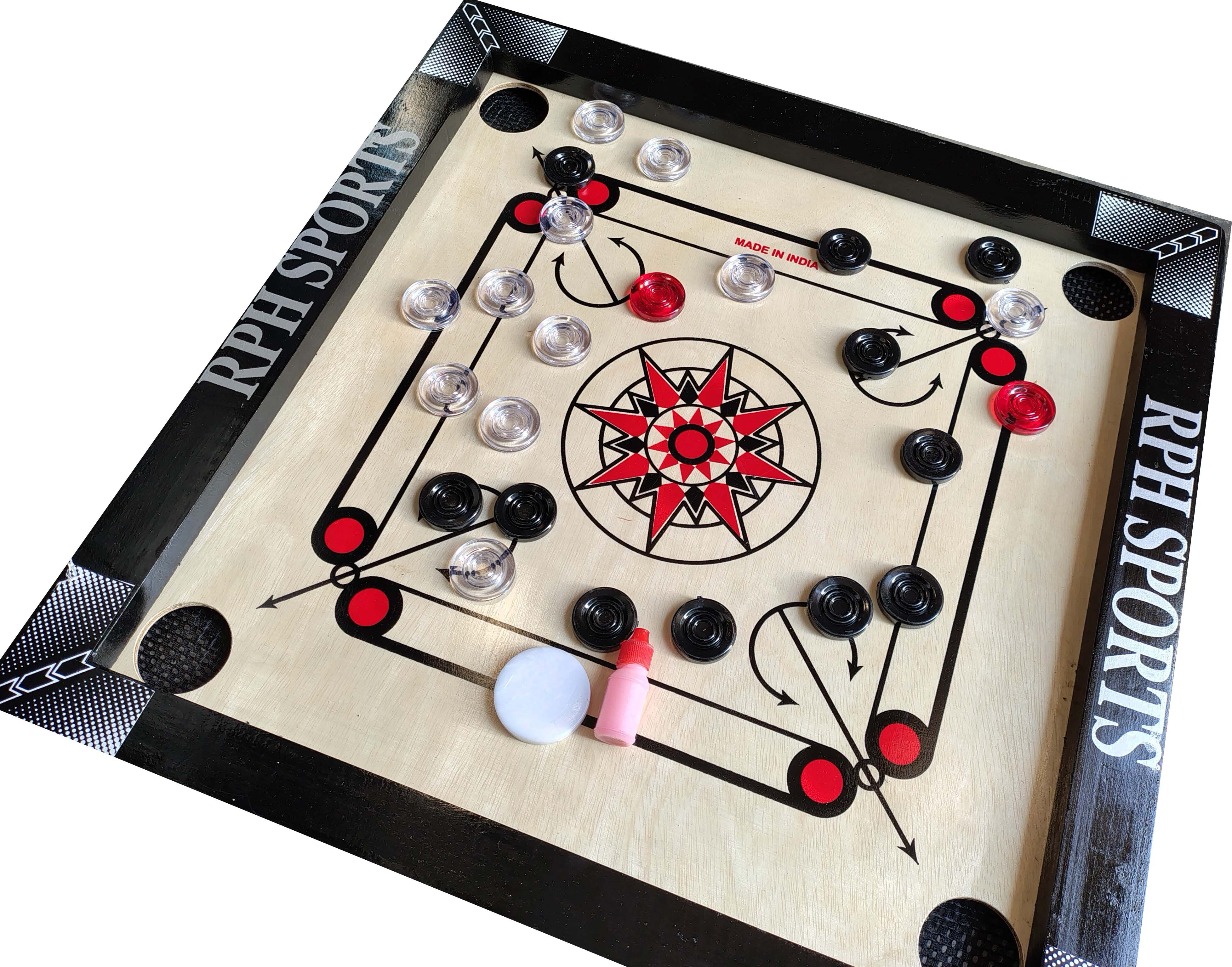 20X20 INCH SMALL SIZE CARROM WITH 24 CRYSTAL COIN ,5 GM DISCO POWDER . 50 cm Carrom Board-image-31
