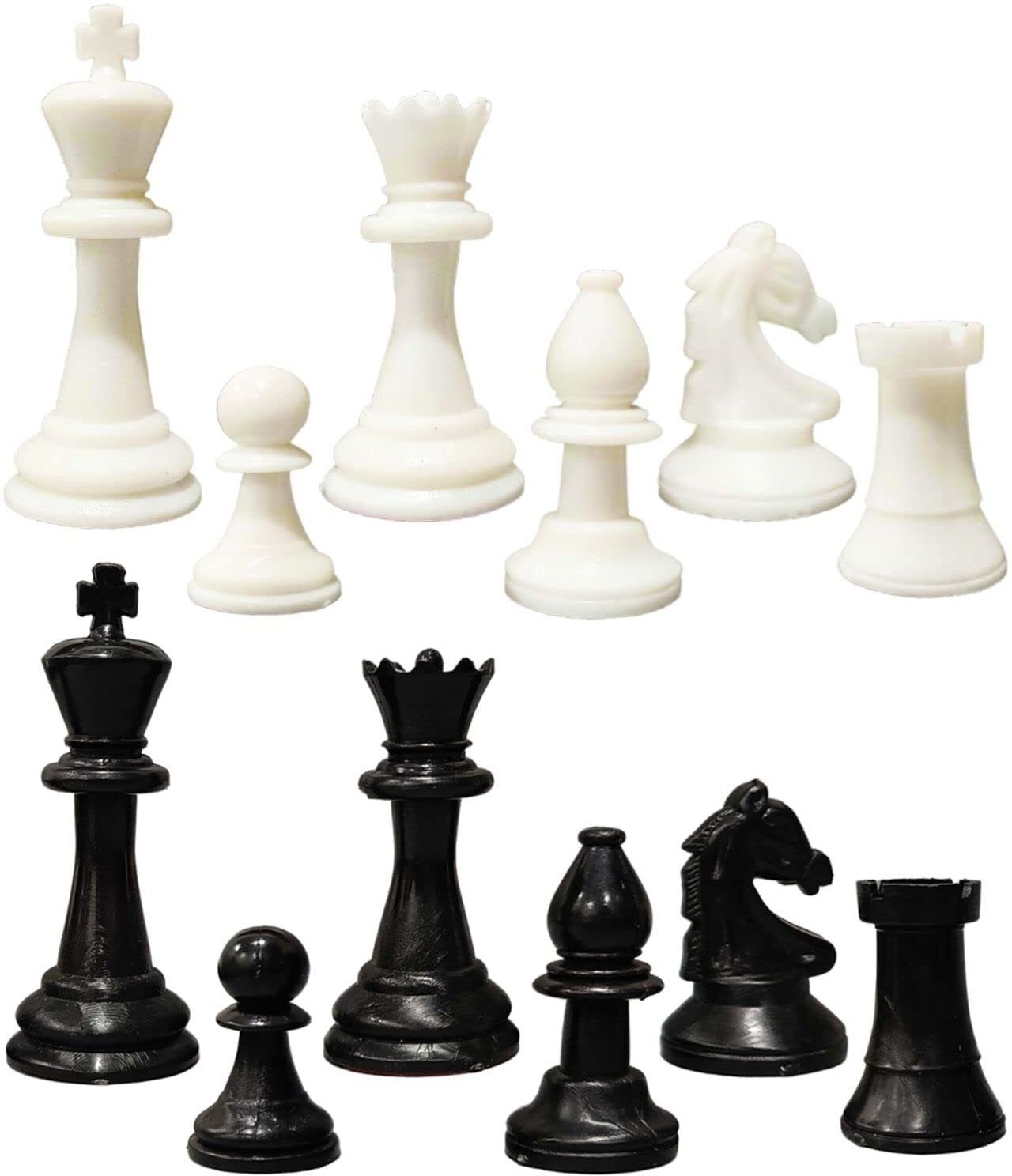 Triple Weighted Tournament Chess Pieces Complete Set of 32 (Without Mat) 8.9 cm Chess Board