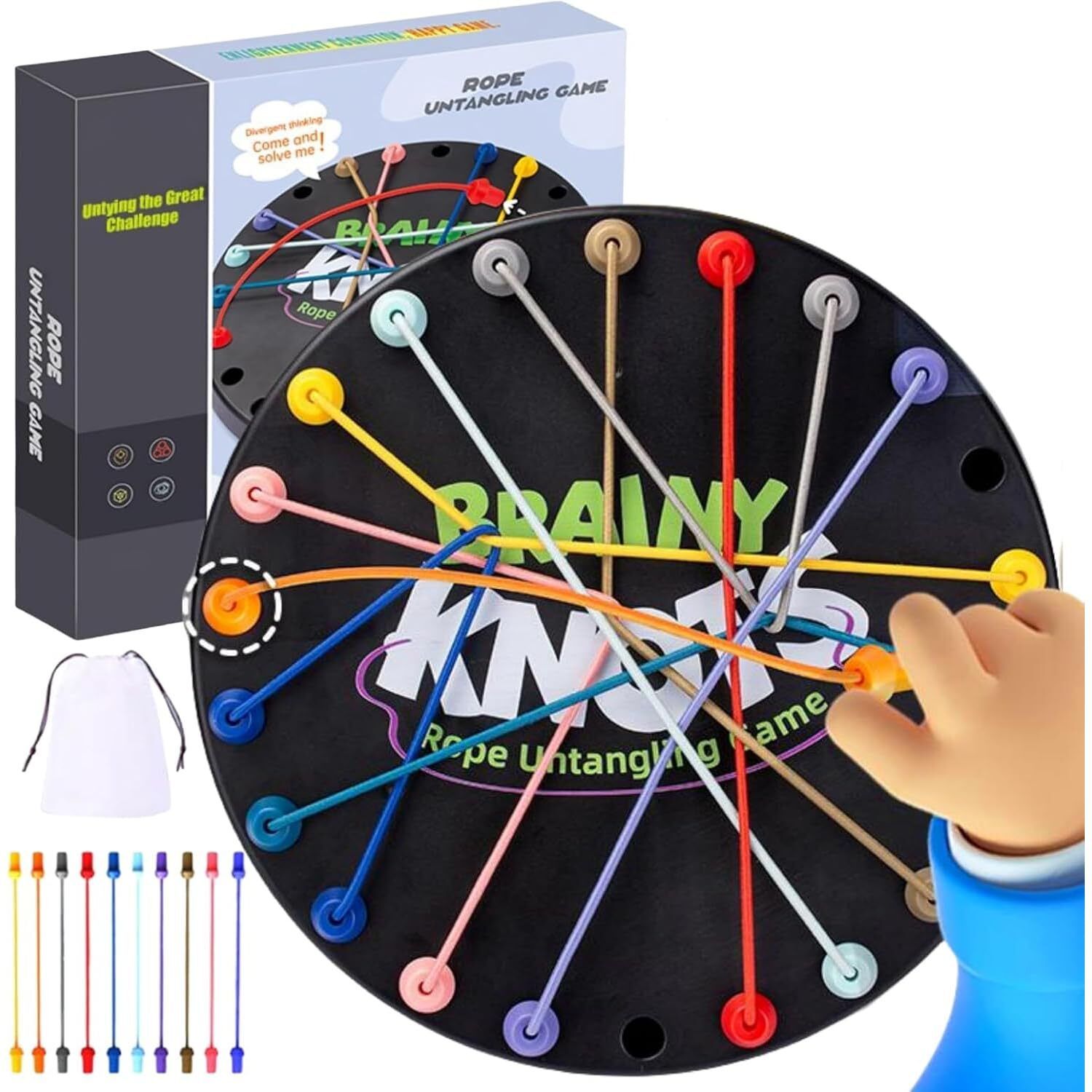 Untangling Rope Puzzle Brain Knots Strategy Game With Multiple Difficulty Levels 40 cm Surfing Board-image-3