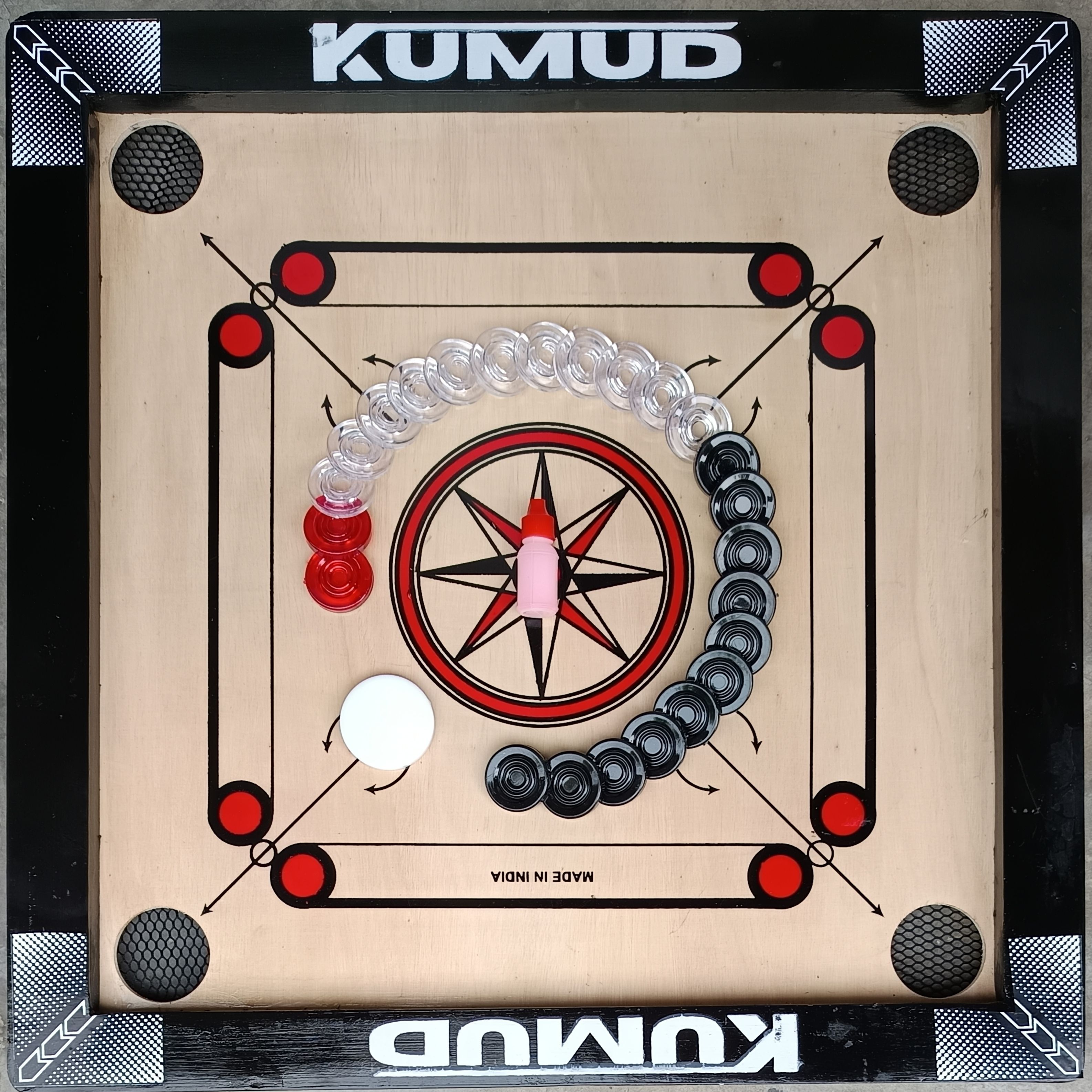 ute sports 20 INCH CARROM BOARD WITH SPECIAL COINS, POWDER & STRIKER|CARROM BOARD FOR GIFT 4 cm Carrom Board-picture-31