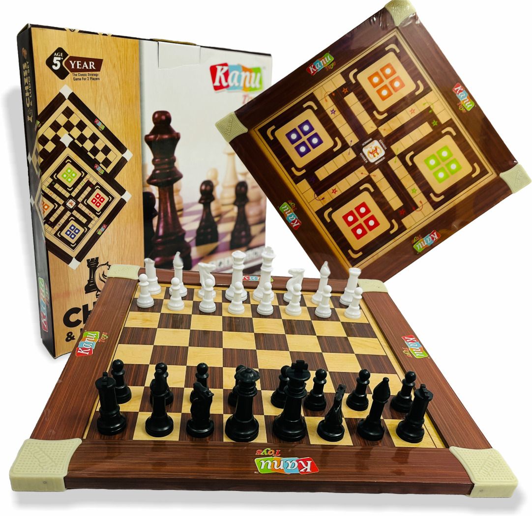 fundio 2 in 1 Wooden Chess and Ludo Board Game 45 cm Chess Board-picture-16