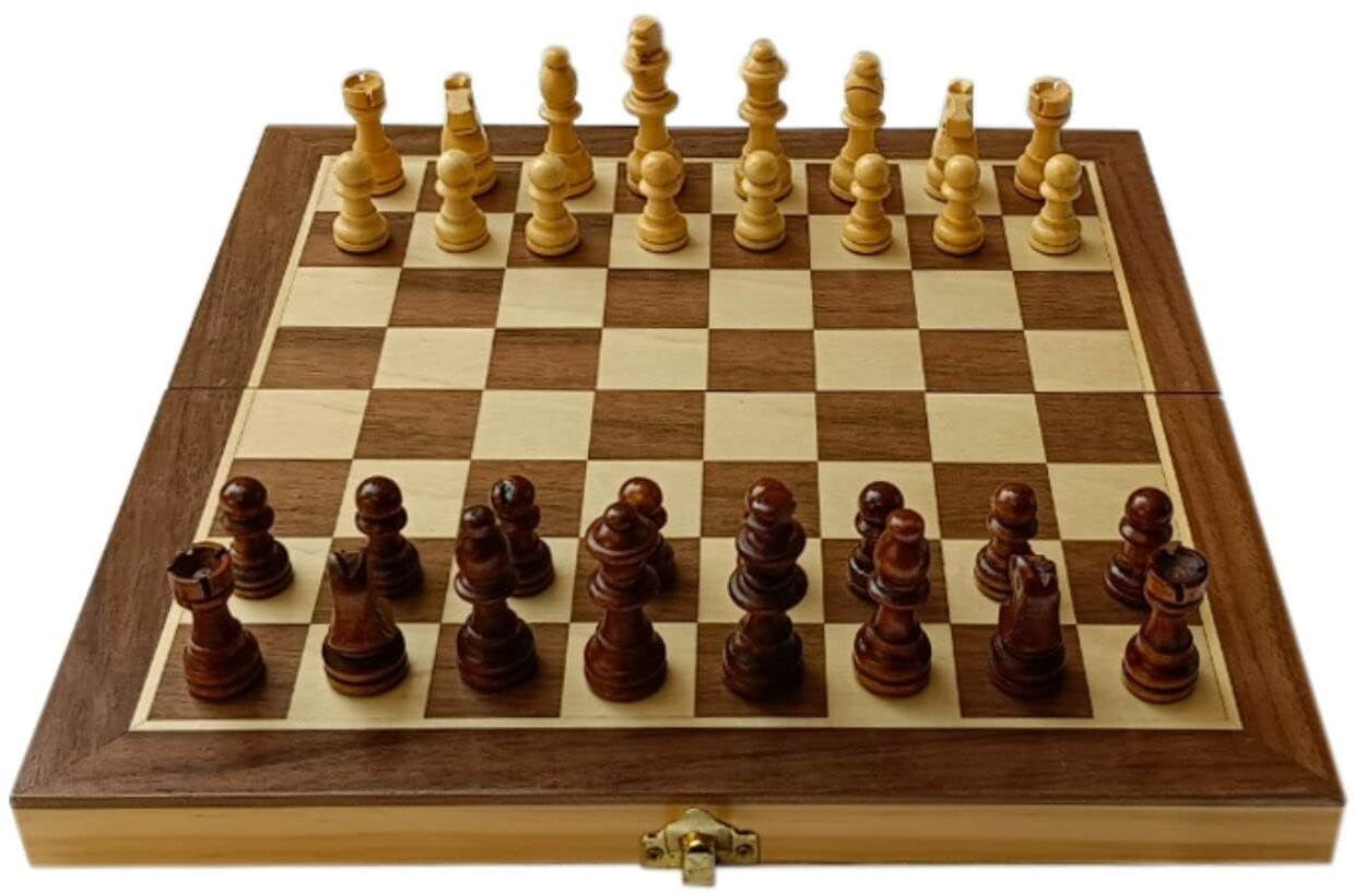 spocco 15x15 Inch Wooden Folding Chess Set with 32 Wooden Pieces Board Game Set 04 3 cm Chess Board-picture-36