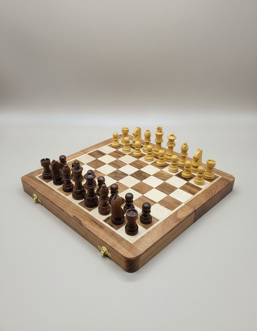 Wooden Magnetic Chess Size 5X5 inches 2 cm Chess Board-image-41