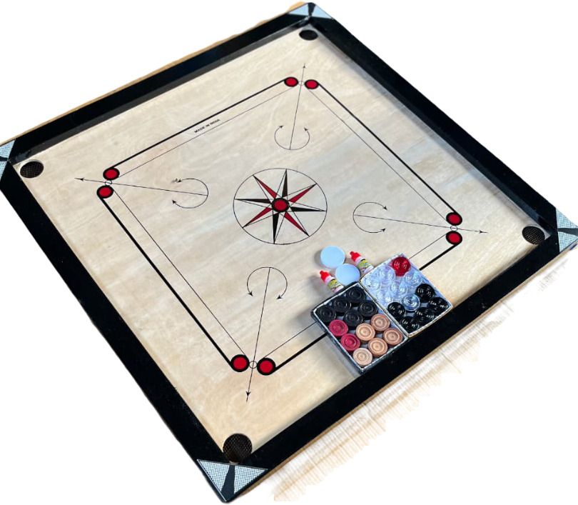 shaad top WAR GAME STAR 32 INCH CARROM WITH DOUBLE COINS SET 70 cm Carrom Board-picture-44