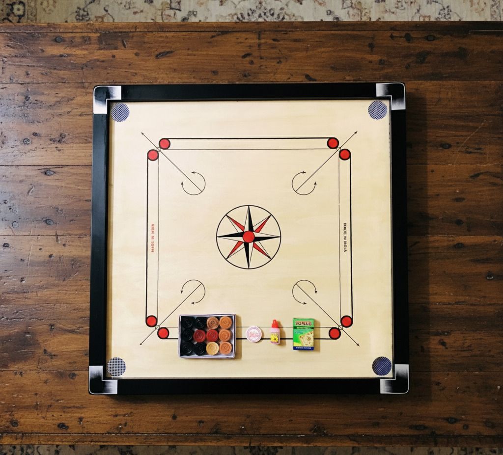 26-inch Wooden Carrom Board Full Set with Coins, Striker & Powder 66 cm Carrom Board-image-34