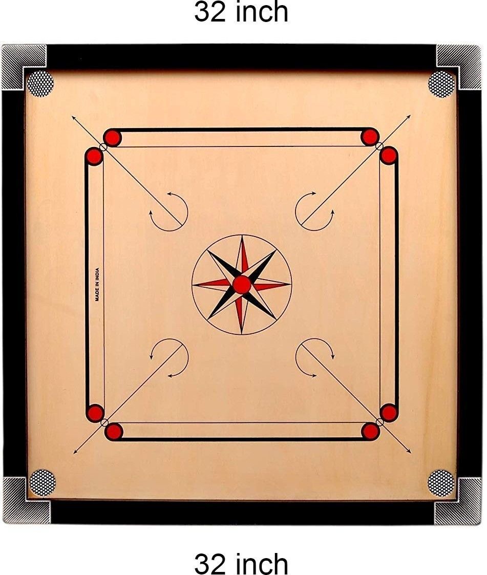 fitdex Matte Finish large Carrom Board with wooden Coins Striker (32 x 32 Inch) 80 cm Carrom Board-picture-36