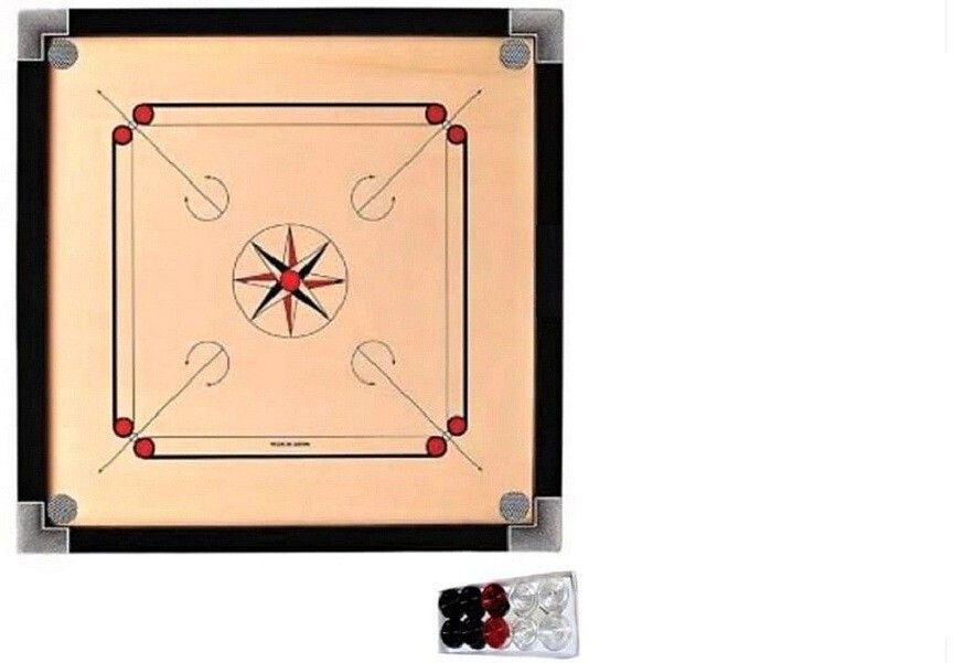 wwar GLOSSY CARROM BOARD(32 INCH) WITH PLASTIC COINS,POWDER AND COINS 88 cm Carrom Board-picture-16