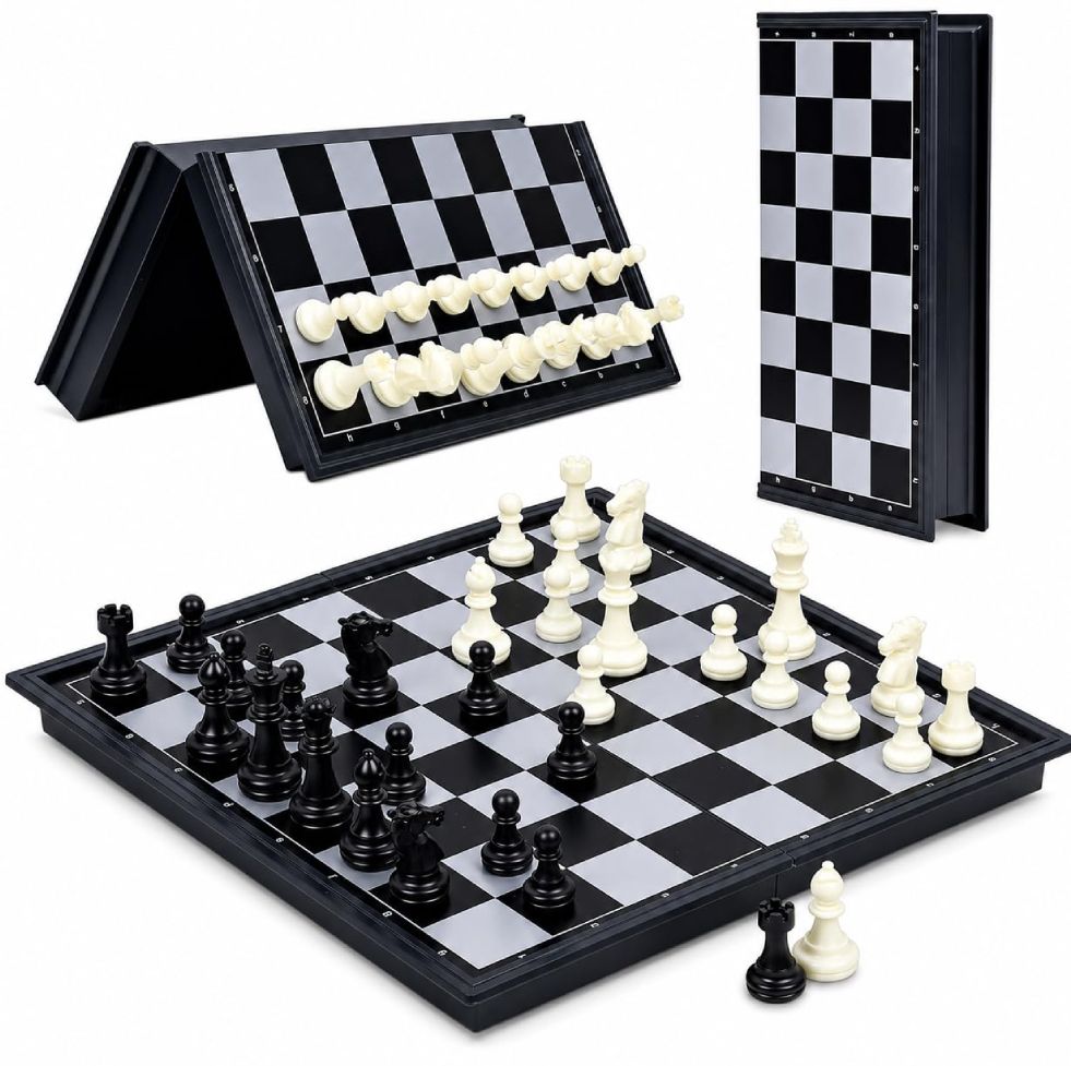 Magnetic Travel Chess Set Folding Board Game for Kids Adults 2 Players 0.1 cm Chess Board-image-25