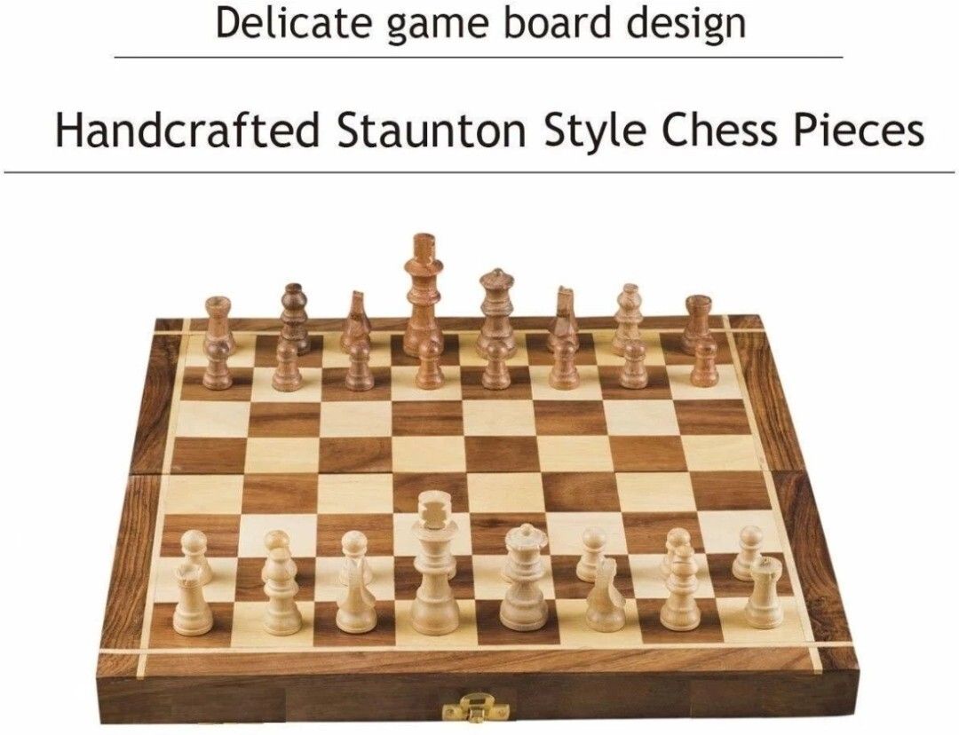 Wooden Hand Crafted (Non Magnetic) Foldable Chessboard Game 14inch 6 cm Chess Board-image-36