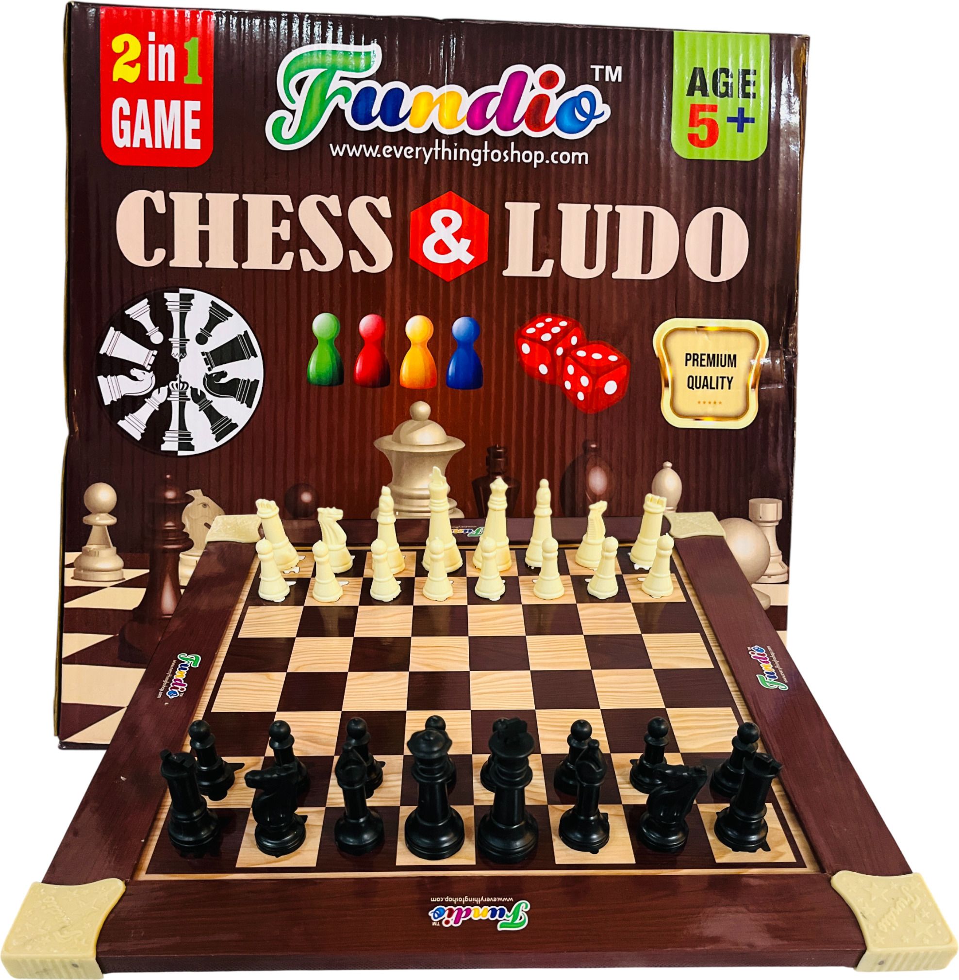 fundio 2-in-1 Board Game Set Premium Wooden Finish Chess and Ludo Board Game 45 cm Chess Board-picture-25