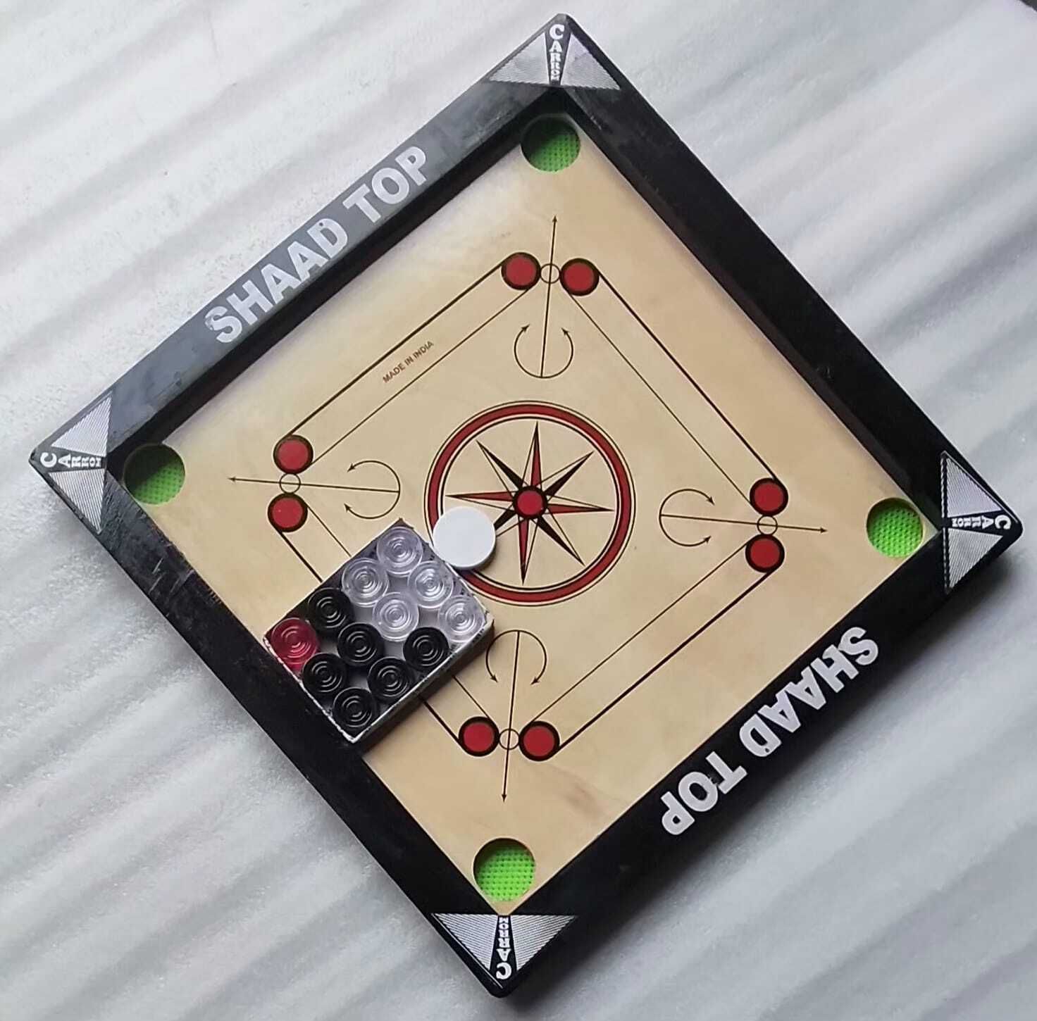 TOP 20X20 CARROM BOAR WITH 30 COINS 40 cm Carrom Board-image-11
