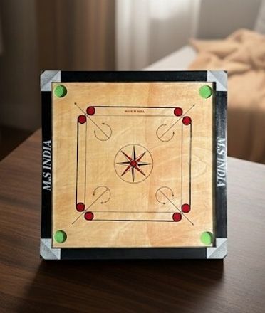 m.s india MS INDIA Primium medium carrom board with carrom coin and striker nd powder 65 cm Carrom Board-picture-37