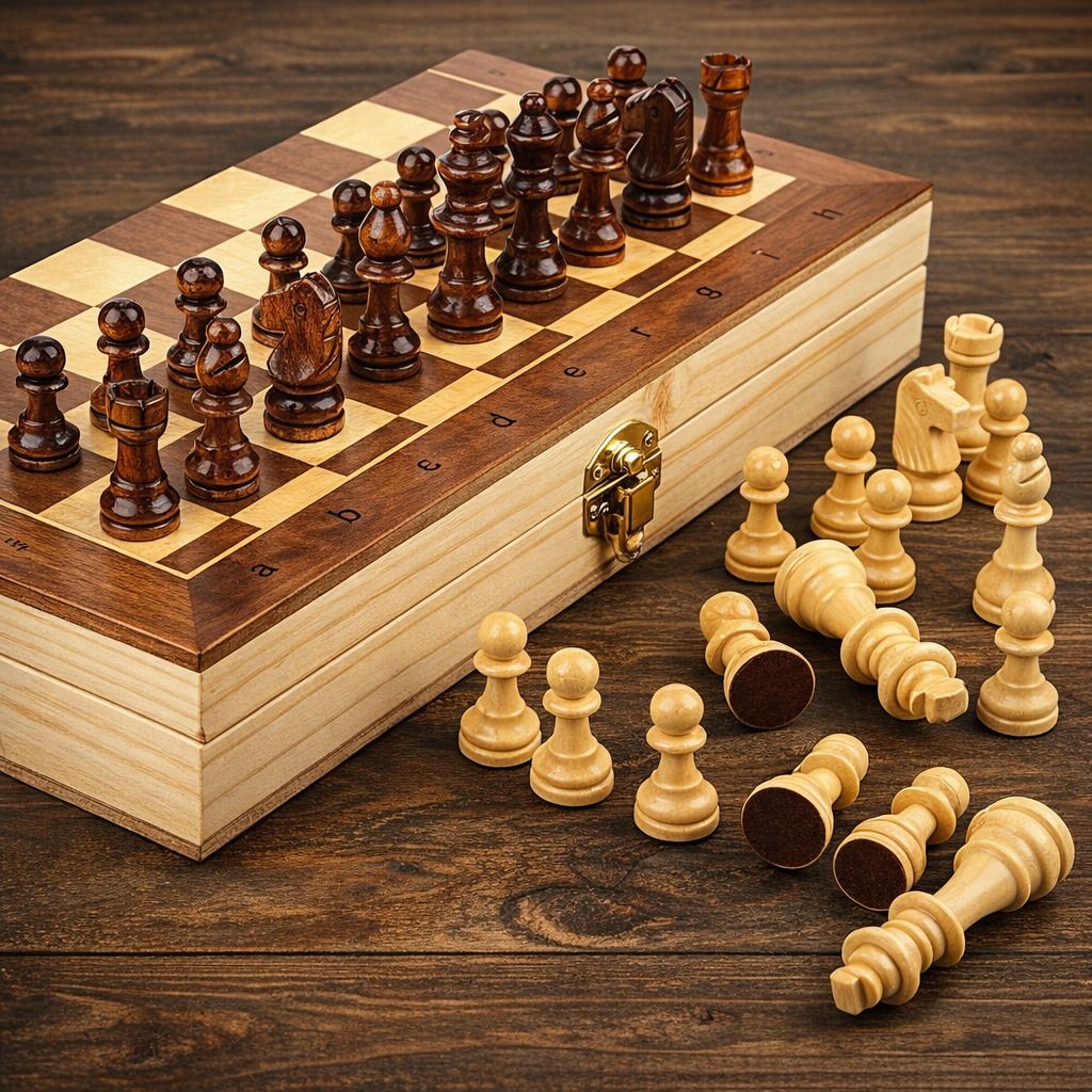 nakashi Wooden Folding Chess 12*12 inch || Wooden Chess Pieces || 30 cm Chess Board-picture-12