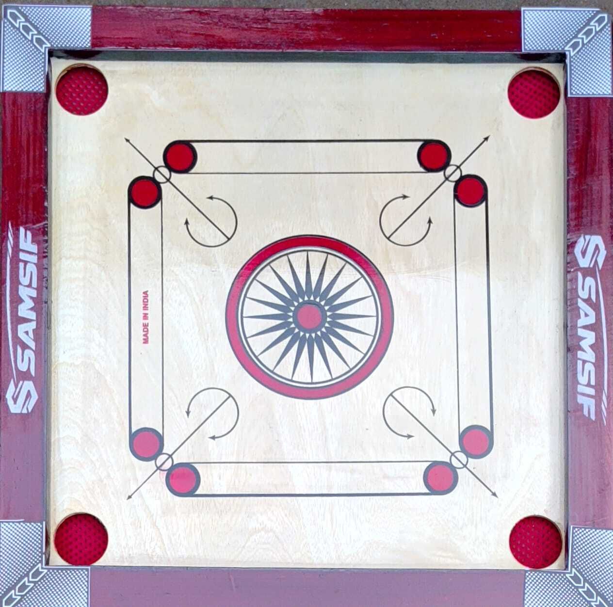 RED ROCK 20INCH CARROM BOARD WITH WOODEN COINS AND DISCO POWDER 4 cm Carrom Board