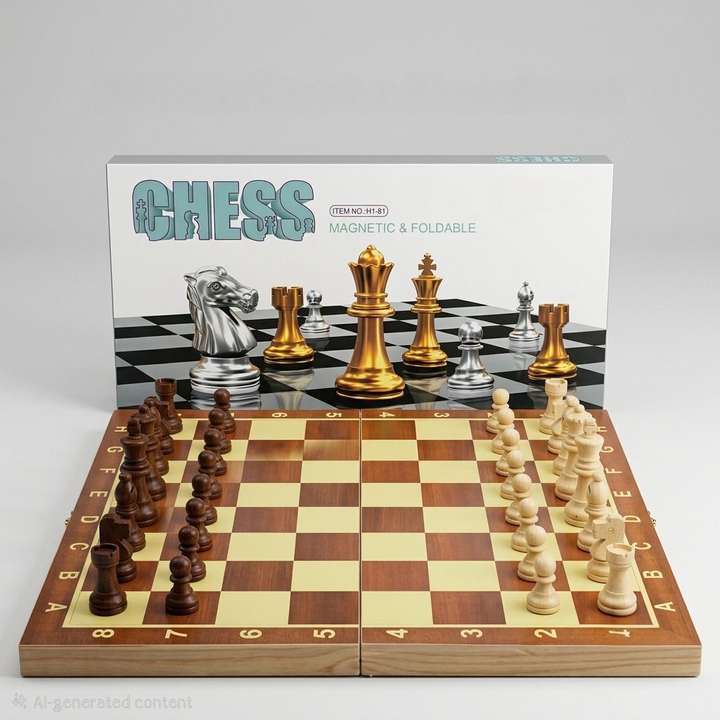 Woooden Chess for Kids and Adults 34 cm Chess Board-image-0