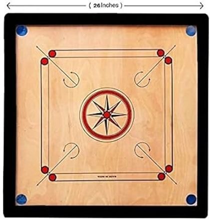 26 Inch Wooden Carrom Board Smooth Playing Surface Indoor Board Game 4 cm Carrom Board-image-22