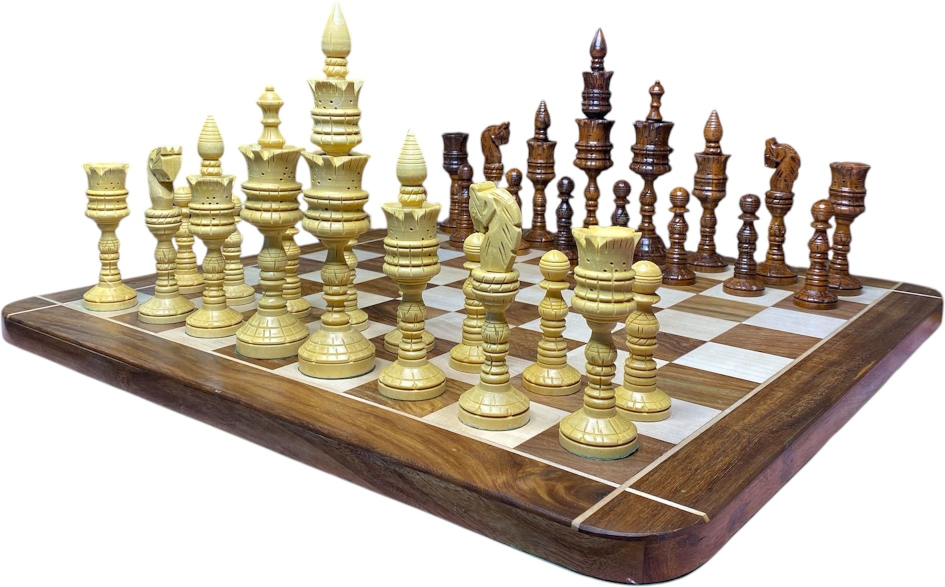 boss handicrafts 8" Lotus wooden chess with 21" chessboard 55 cm Chess Board-picture-29