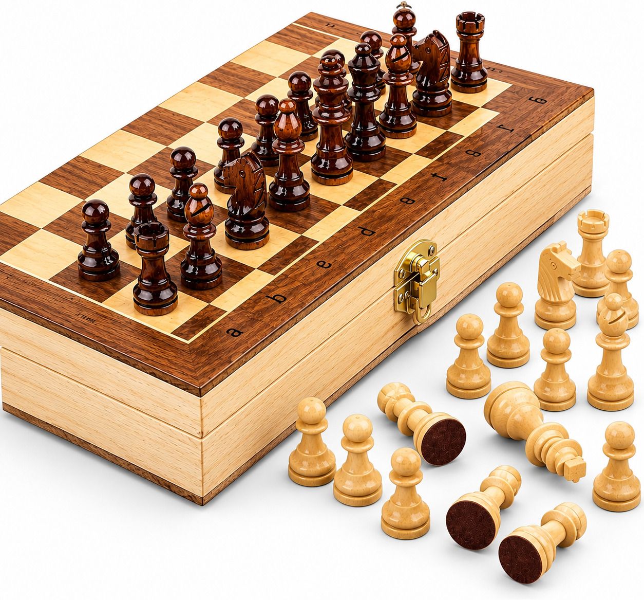 12" x 12" Wooden Folding Chess Set for Kids & Adults 30.48 cm Chess Board-image-6
