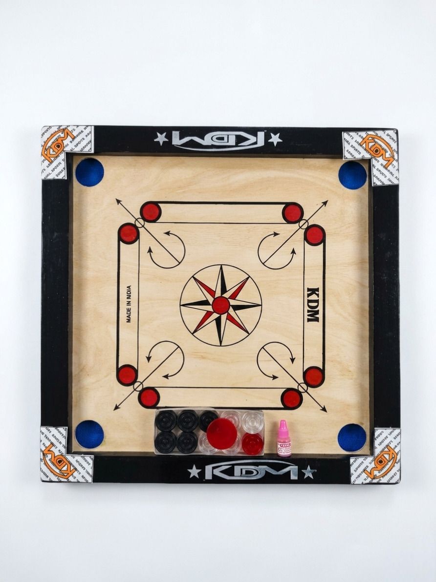 20 Inches Heavy Wooden Gloss Finish with Coins, Powder & Stricker 50 cm Carrom Board-image-47