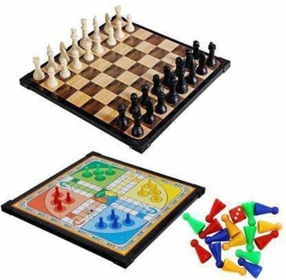 ssportshub 2 in 1 Ludo and Chess Board Game Set for Kids and Adults | Family Fun Combo 2.5 cm Dart Board-picture-39