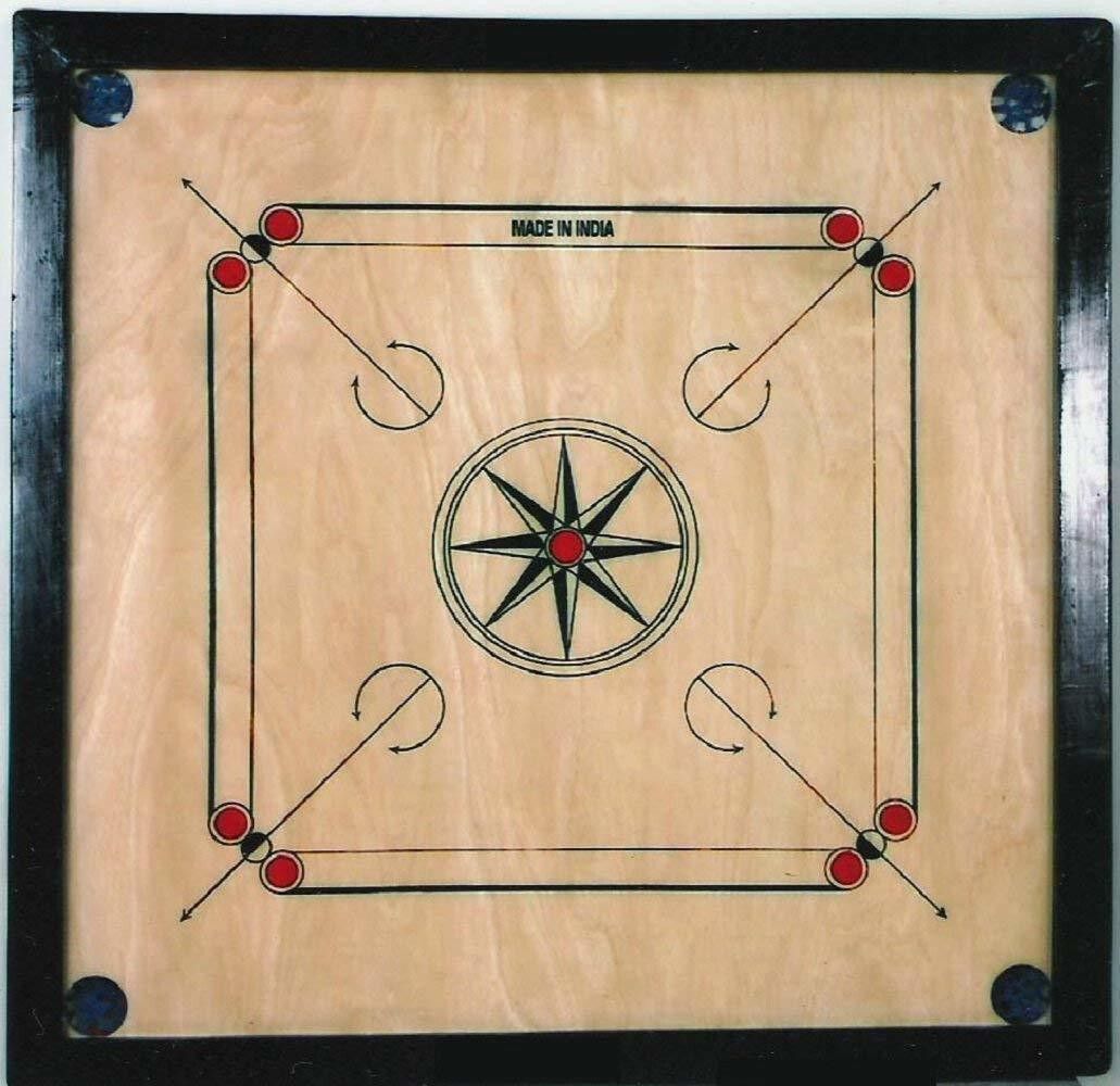 gamers hub Full Size Wooden Ply Carrom Board 32 inch with Coins, 1 Striker & Carrom Powder 80 cm Carrom Board-picture-0