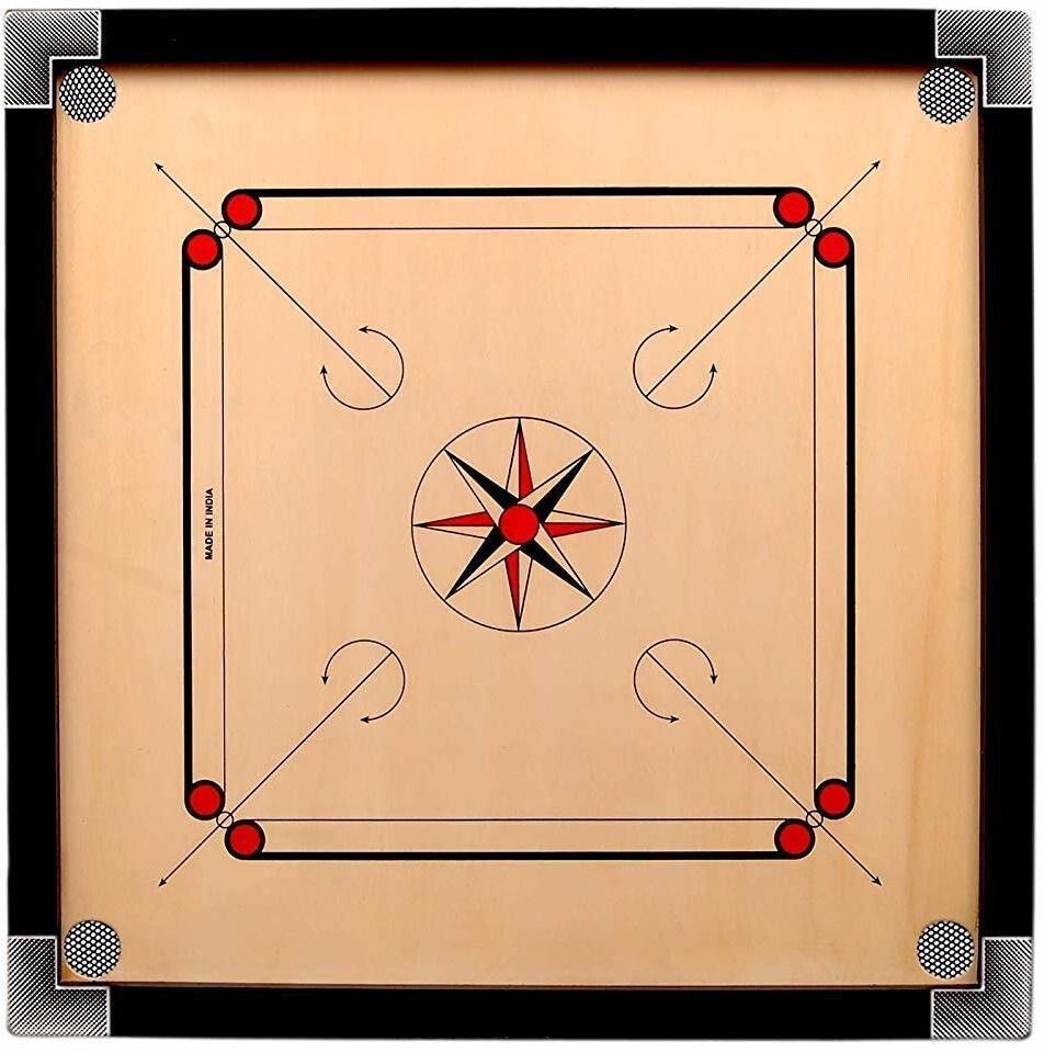 houseofcommon Carrom Board Medium Size 26 Inch Carrom with CrystalCoins,Strikers Powder 25 cm Carrom Board-picture-29