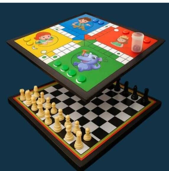 2 in 1 Ludo and Chess Board Game Set for Kids and Adults |Game Combo 2.5 cm Chess Board