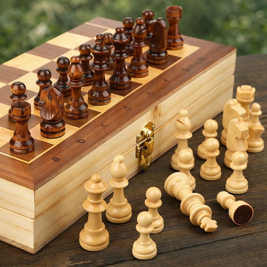 12 INCH Wooden Folding Chess Set with Storage | Classic Chess Board Game 30 cm Chess Board