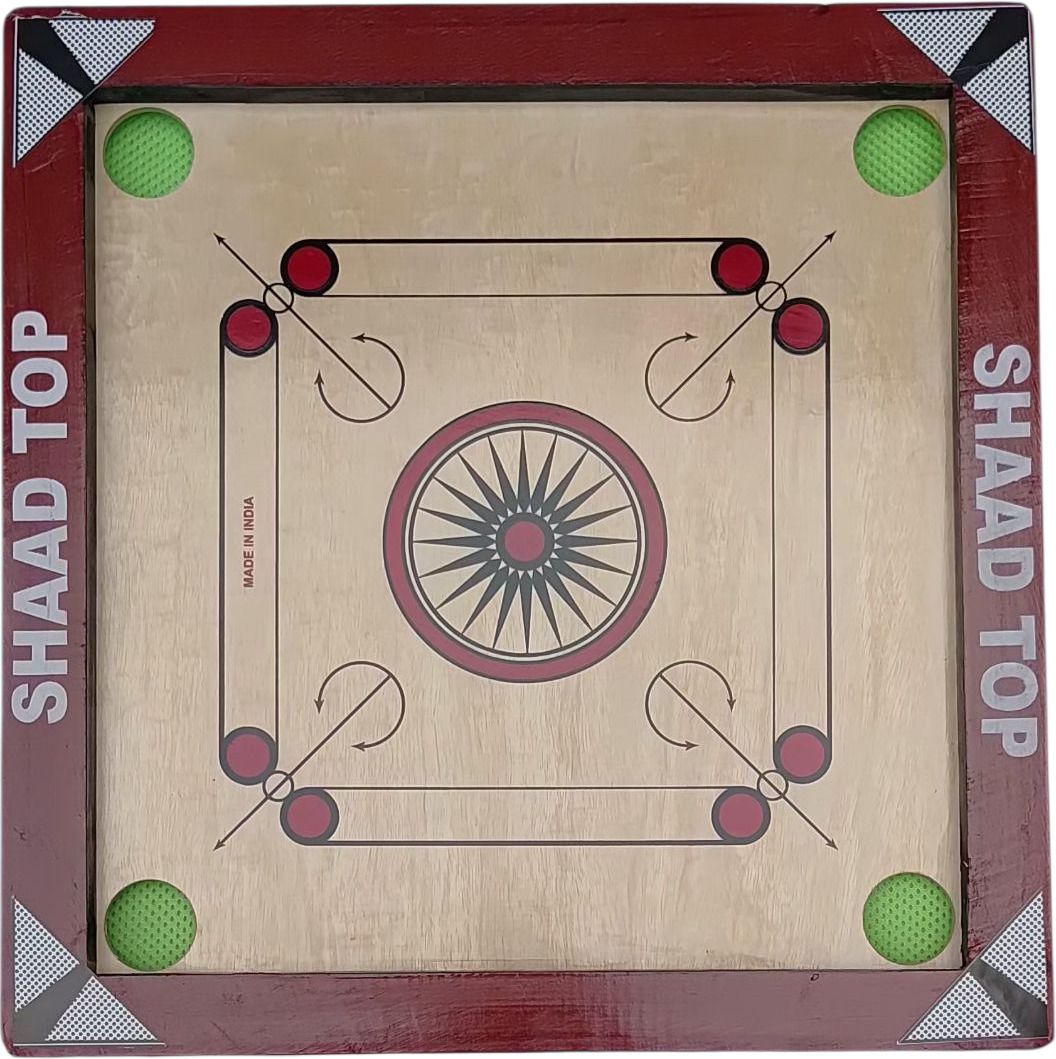 PREMIUM QUALITY RED TOP MODEL NEW POPULAR 20 INCH CARROM BOARD 40 cm Carrom Board-image-1