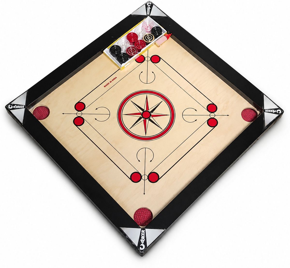 Classic Strike 26 Wooden Carrom Board Set 4 cm Carrom Board-image-18
