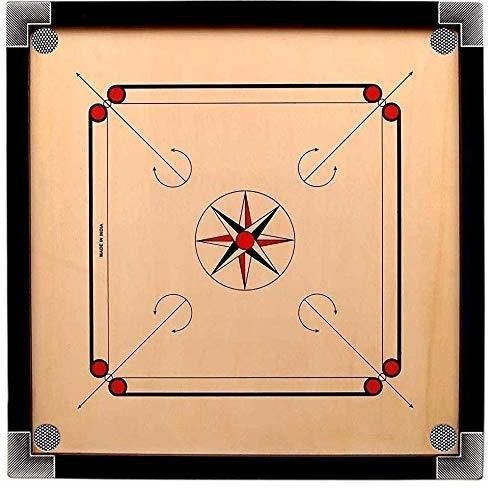 fitdex 26 Inches(Medium) Matte Finish Carrom Board with Wooden Coins, Striker & Powder 26 cm Carrom Board-picture-37
