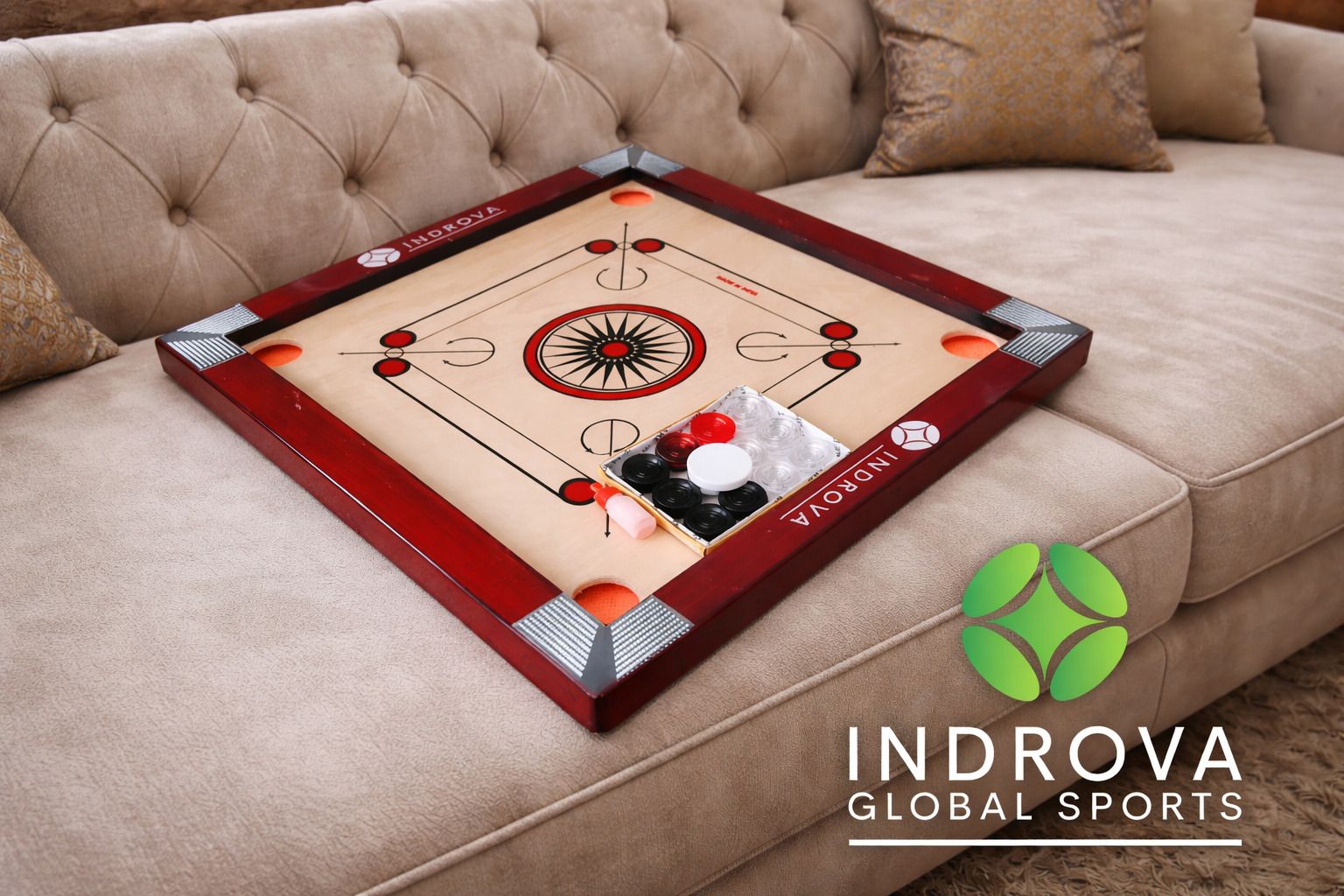 20x20 inch Red Carrom Board 20 inch with coin set for kids 50 cm Carrom Board-image-38