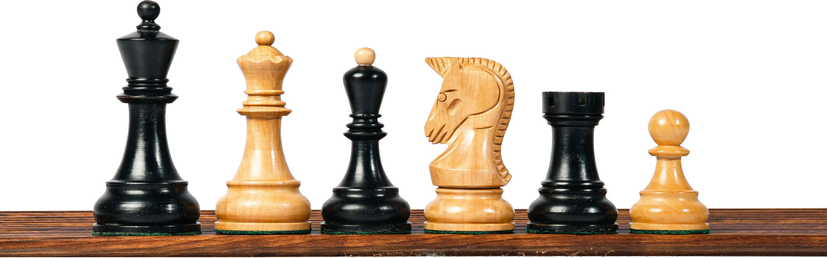 3.75” 1970s’ DUBROVINIK FISCHER EBONISED PIECES, 21” EBONY BOARD 55 cm Chess Board-image-18
