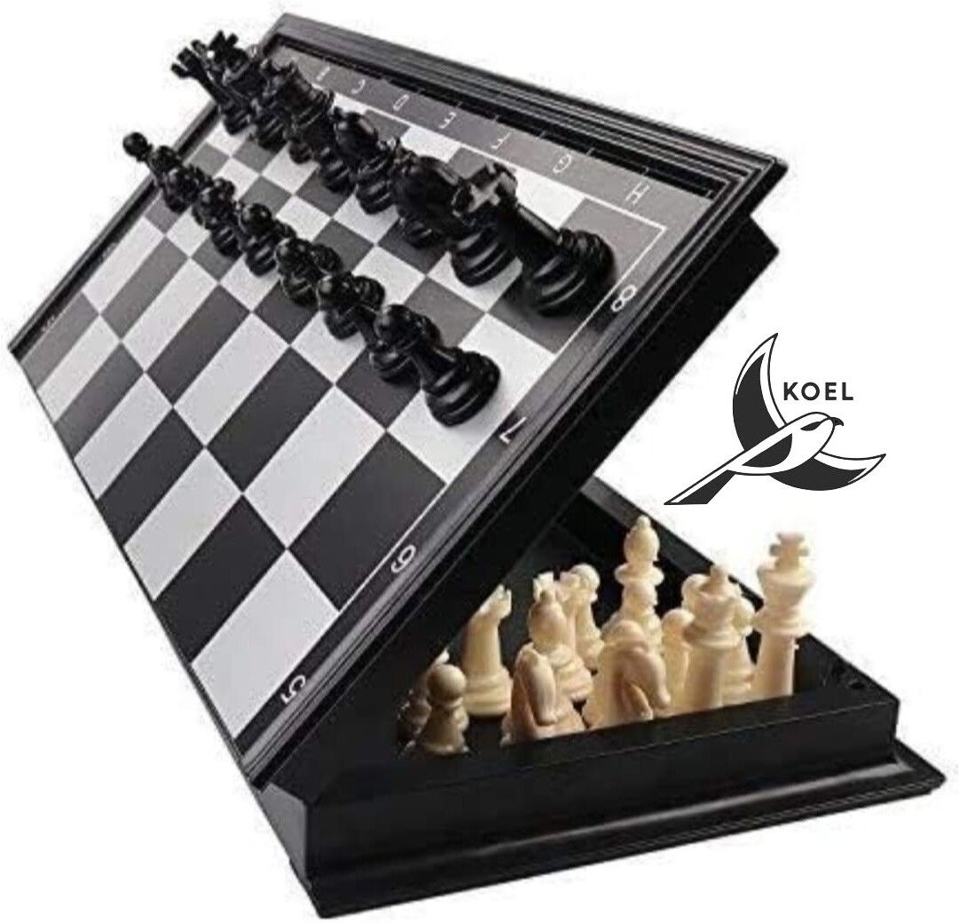 Magnetic Educational Toys Travel Folding Chess Set Board size 10*10*0.75 Inch 30 cm Chess Board-image-1