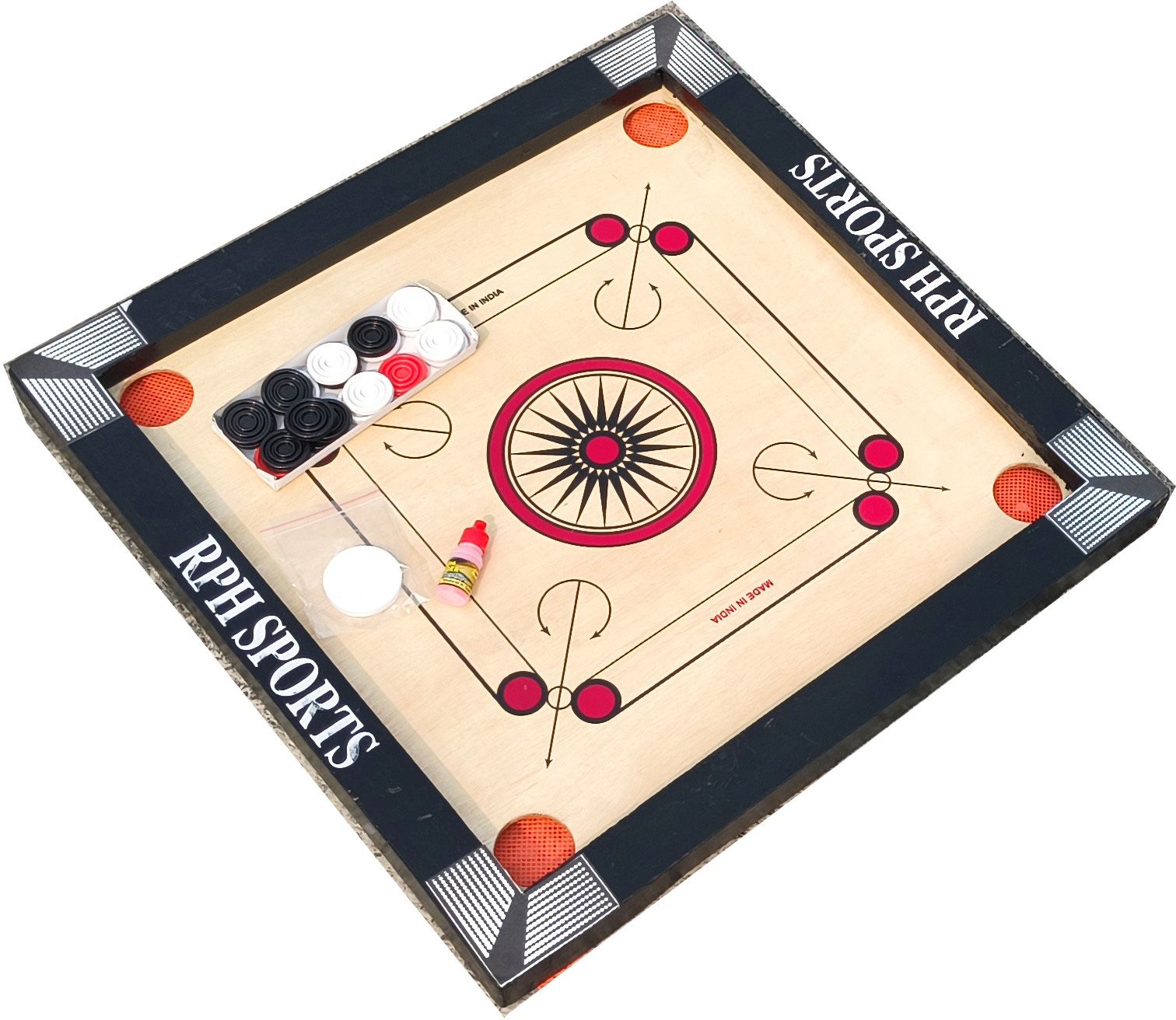 20X20 INCH SMALL SIZE CARROM WITH 20 PCS CARROM COIN, 5 GM POWDER. 50 cm Carrom Board-image-35