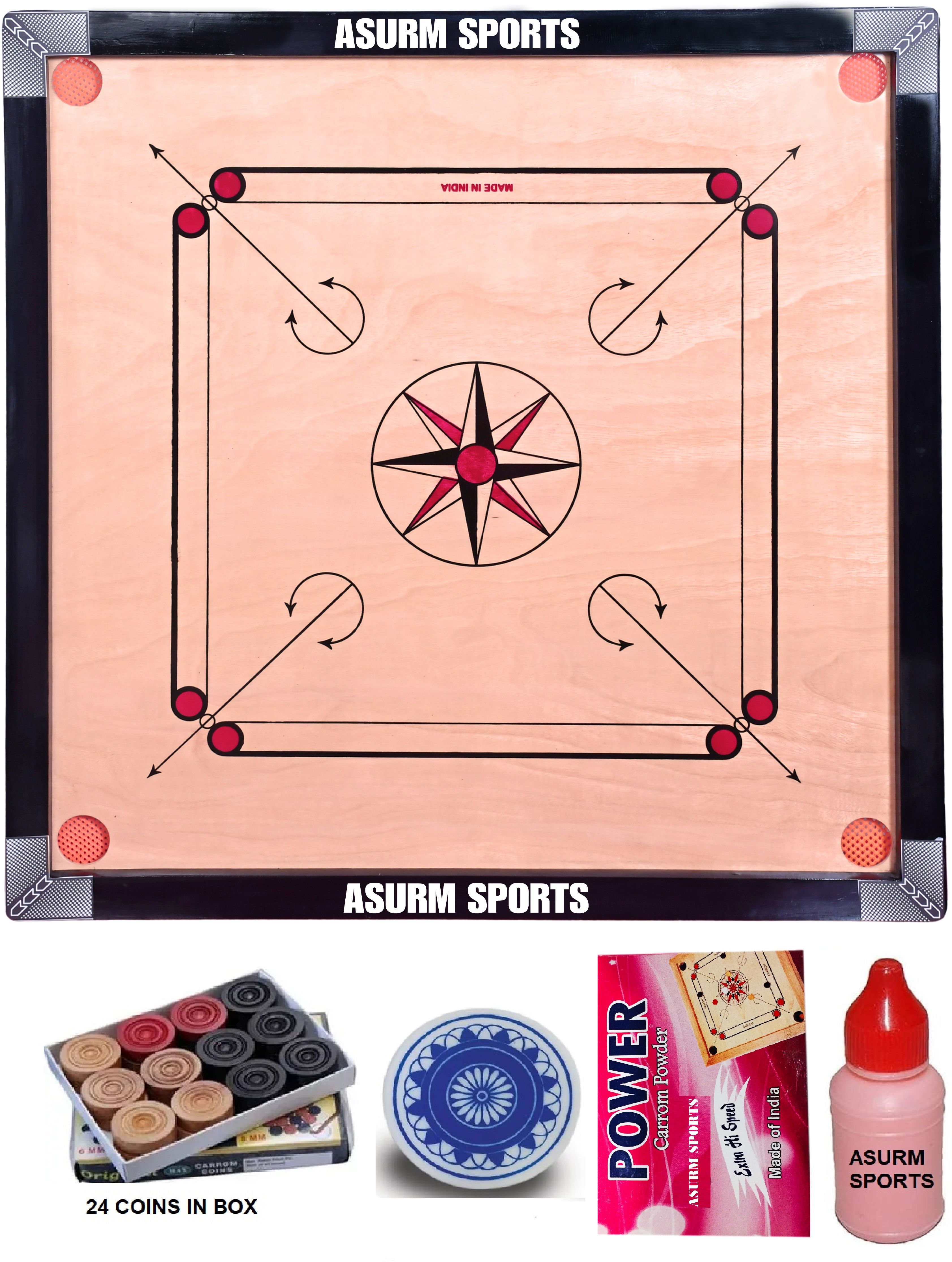 Carrom Board Set with Coins, Striker & Powder – Full Kit 50 cm Carrom Board-image-10