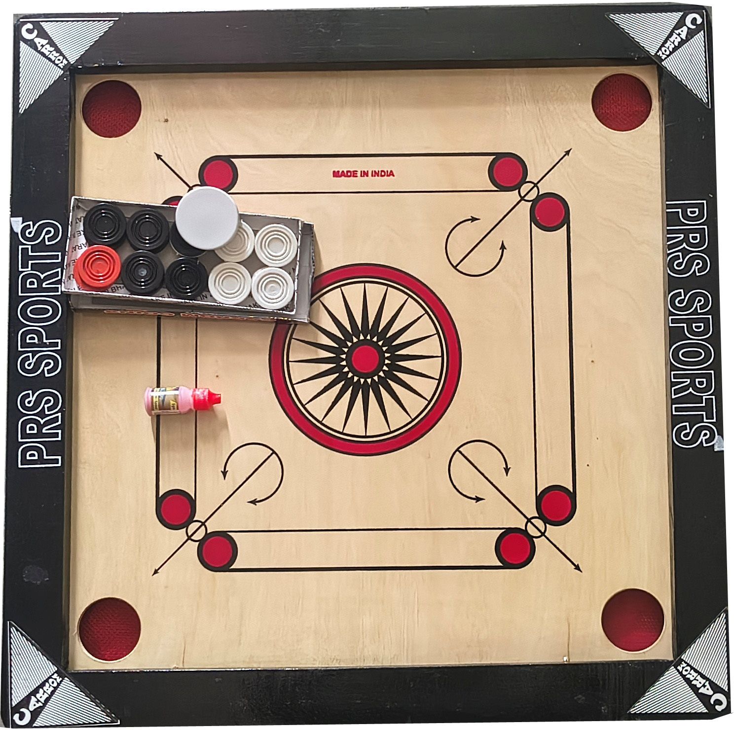 20X20 INCH SMALL SIZE CARROM WITH 20 PLASTIC COIN . ( COMBO PACK) 50 cm Carrom Board-image-19
