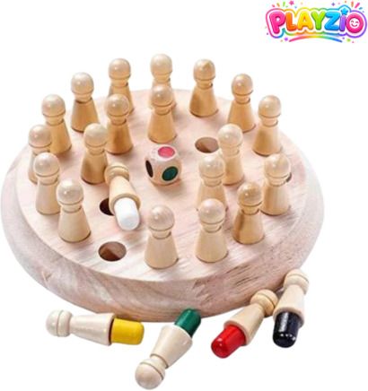 Wooden Color Matching Memory Chess Brain Development Game for Kids 24 cm Chess Board-image-12