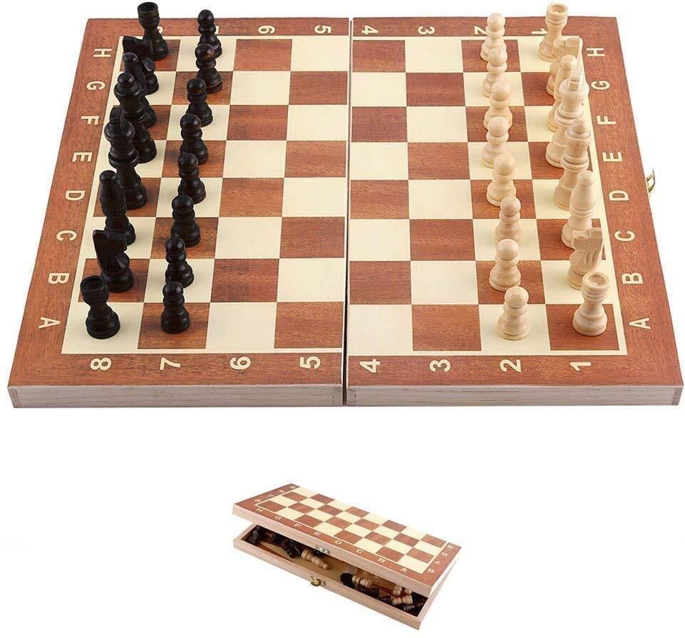 spocco 15x15 Inch Wooden Folding Chess Set with 32 Wooden Pieces Board Game Set 06 28 cm Chess Board-picture-22
