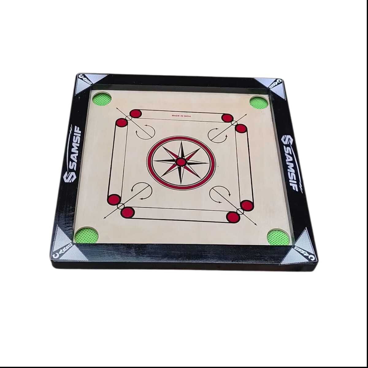 STAR CARROM BOARD WITH CRYSTAL COIN AND STAIKER AND DISCO POWDER 5 cm Carrom Board-image-2