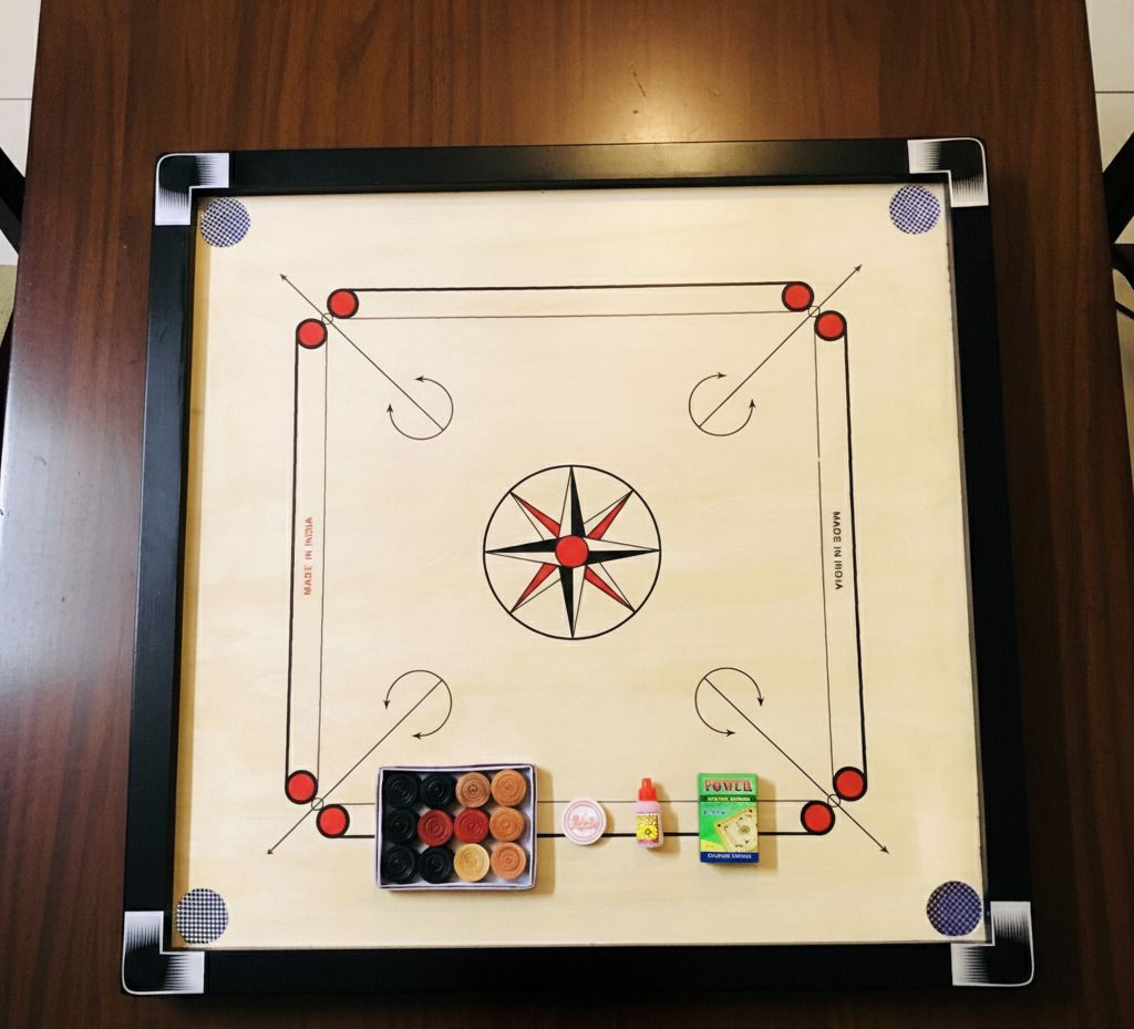Standard 20-inch Wooden Carrom Board Full Set with Coins & Striker 50 cm Carrom Board-image-25