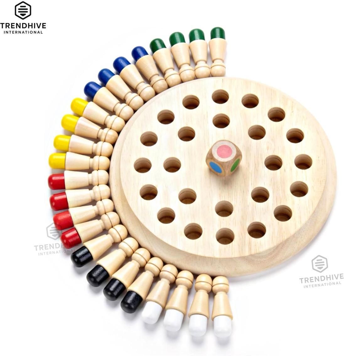 Wooden Memory Chess Game | Cognitive Skill Development & Color Recognition Toy 5.1 cm Chess Board-image-3