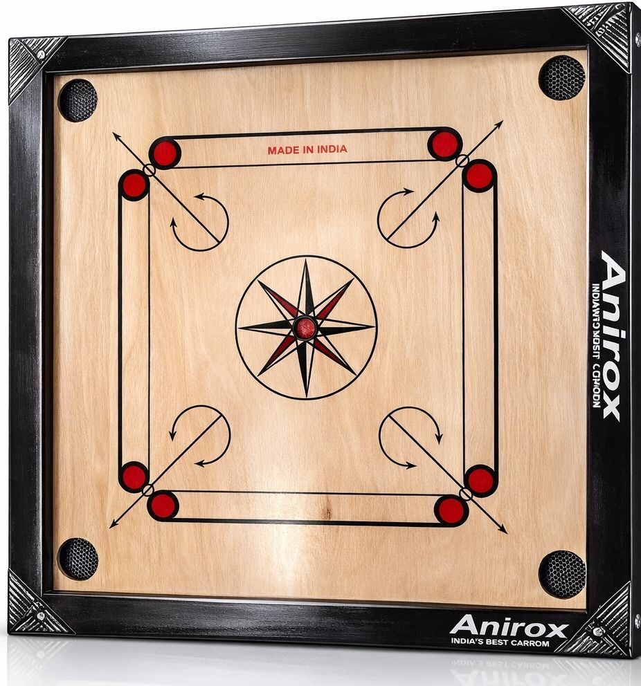 anirox Medium carrom glossy finish with striker and powder made in india 57 cm Carrom Board-picture-58