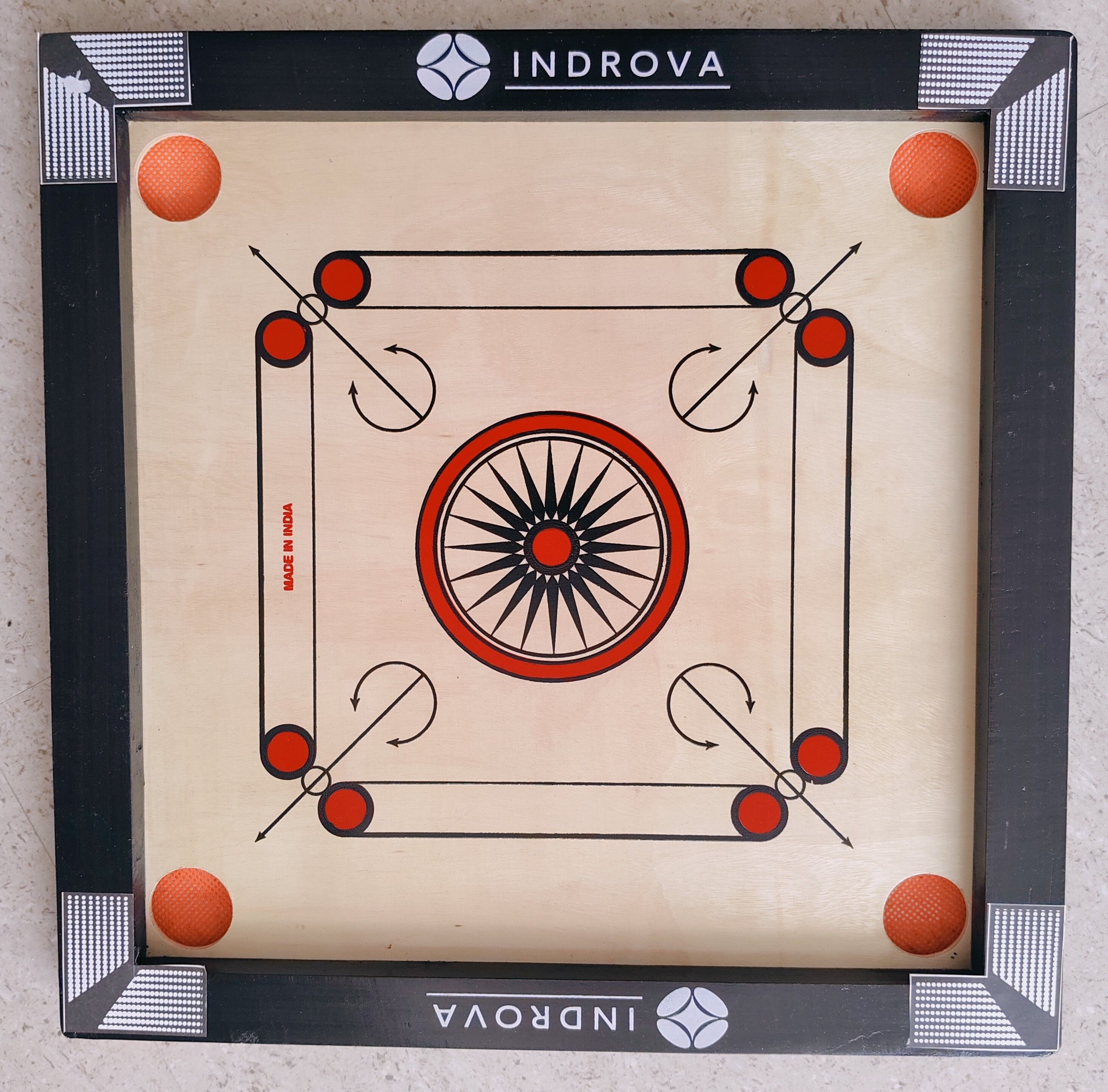 indrova Carrom Board 20x20 inch with coin set 50 cm Carrom Board-picture-43