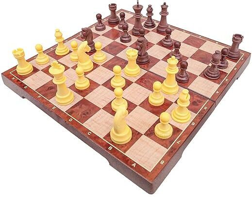Woodlike Magnet Chess,For Kids & Adults,Folding Chess Board Game 6 cm Chess Board-image-4