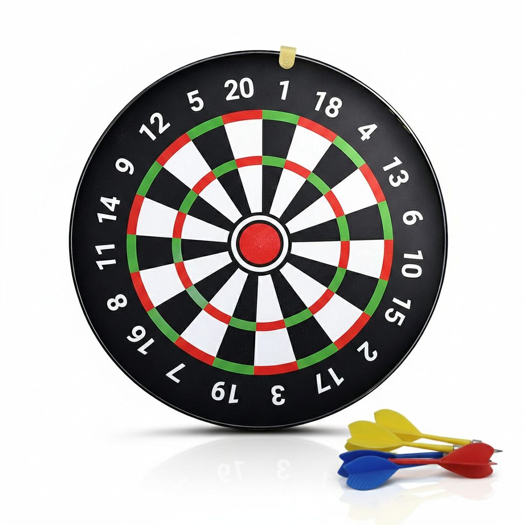 3-in-1 Magnetic Dart | One Side Dart Game, Other Side Ludo & Tic Tac Toe 11 cm Dart Board-image-1